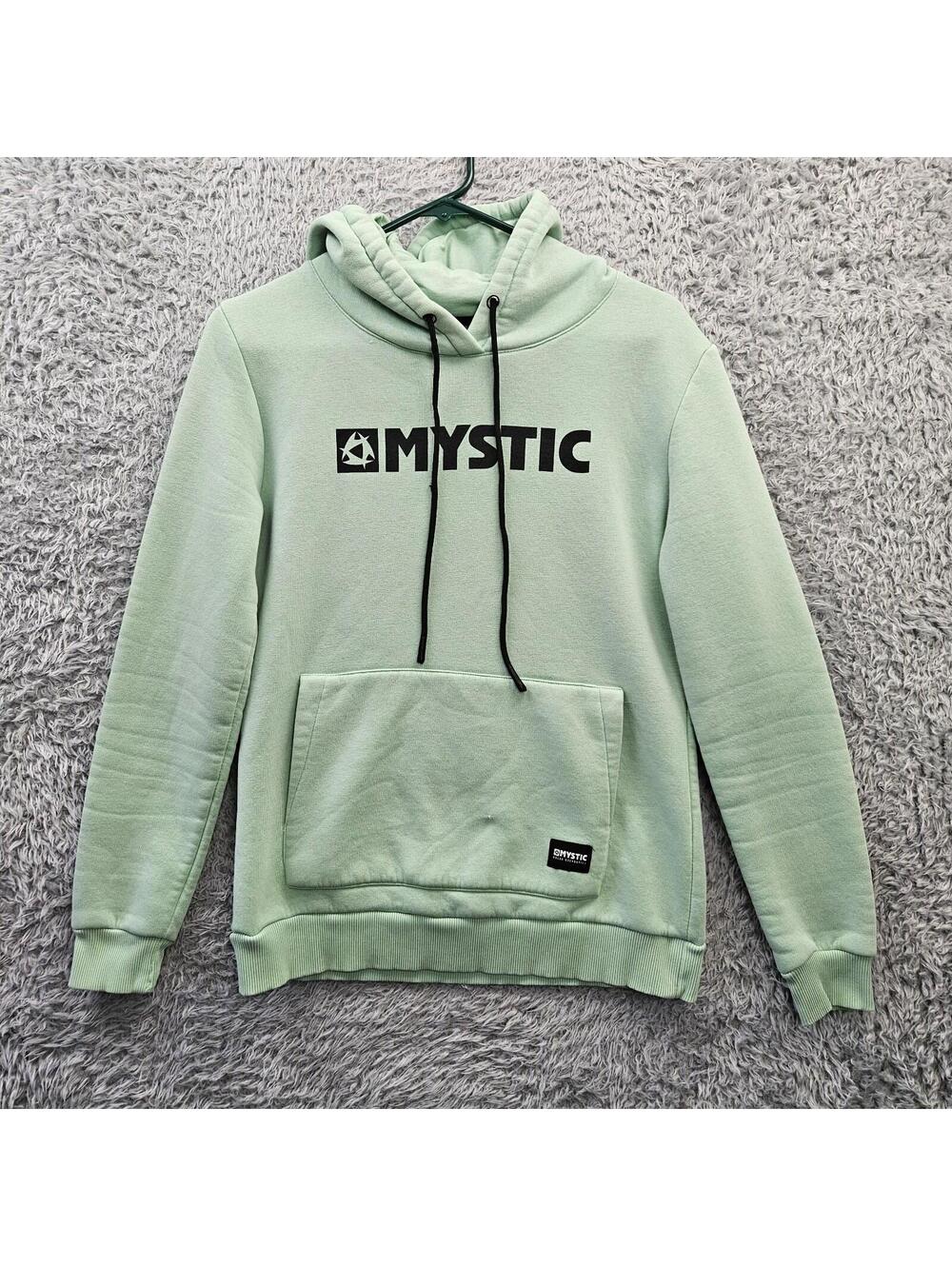 Mystic Kiteboarding Hoodie Small Seafoam Green Knit Fleece Hooded Pullover *Flaw